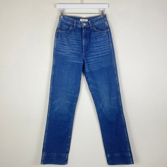 RE/DONE 70s straight-leg mid-rise jeans in color River Size 24 - Picture 6 of 8